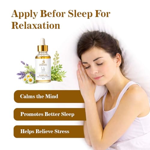 Image of Ved Sanjeevani Sleep-Inducing Stress Relief Nabhi Oil | Ayurvedic Navel Oil for Deep Sleep, Relaxation & Anxiety Relief | Lavender Aromatherapy Oil for Better Sleep Quality | 30 ml