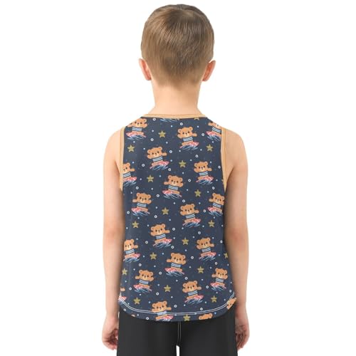 Baby Boys Sleeveless Tank Top Surf Bear Toddler Athletic Vest 3-10T3