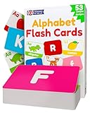 Alphabet Flash Cards for Toddlers – 52 ABC Learning Cards with Upper & Lower case Letters, Animals & Objects – Baby & Preschool Educational Flashcards for Kids Ages 1–5 Years