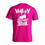 [アートワークスコウベ] バレーボール Tシャツ 半袖 練習着 ドライ バレーボールカートゥーン 七転び八起き ユニセックス XL トロピカルピンク