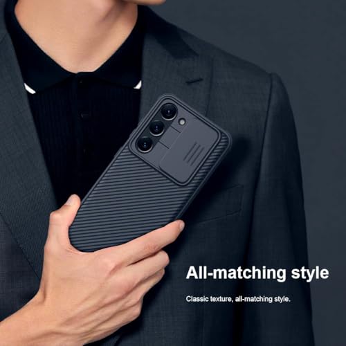 Image of Nilkin Classic Series Compatible for Samsung S23 Case with Camera Cover, [Camera Lens Protector] [Scratch-Resistant] [360 Full Protection] Shockproof Slim Phone Case (Black, S23)