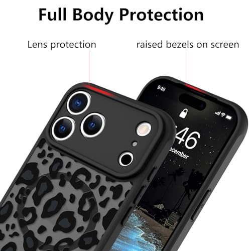 Image of KANGHAR Case for iPhone 17 Pro Leopard Printed Pattern | [Compatible with Magsafe] Cute Cheetah Protective Magnetic Case for Girls Women Men 6.3 inch