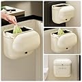 UFORU 2.4gal/9L Compost Bin Kitchen for Counter Top or Under Sink, Plastic Hanging Trash Can with Lid, Wall Mounted Garbage Can for Bathroom, Office, RV