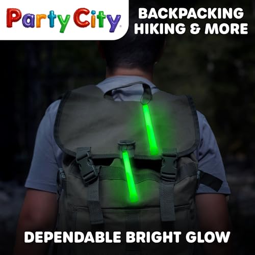 Party City Green Glow Sticks Bulk Pack 6”- 25pk Glow in the Dark Sticks for Kids, Waterproof Camping Survival Ultra Bright Emergency Light Stick with String, Neon Glowsticks Party Supplies Favors - image 7