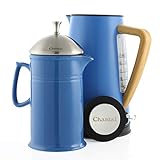 Chantal Oslo 2 pc Craft Coffee Set; Oslo Electric Water Kettle and 28oz Ceramic French Press, Blue...