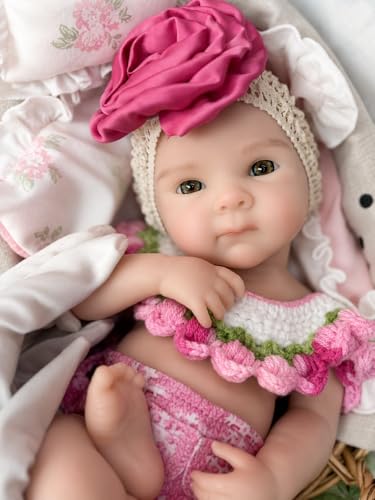 Muñeca bebé realista de silicona 33 cm para niños 3+ miniatura 2