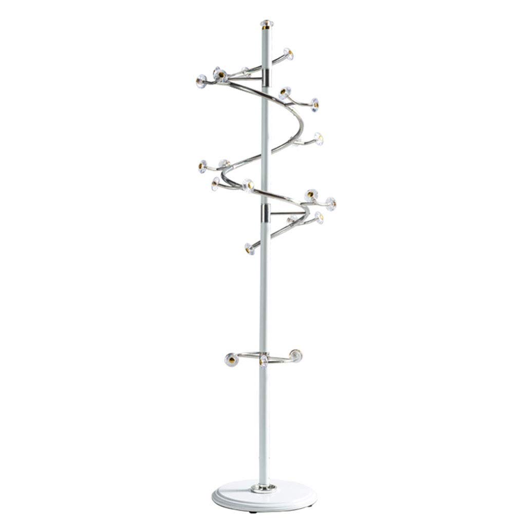 FAXIOAWA Portemanteau Portemanteau en métal sur Pied, Base lestée, Porte-Manteau d'entrée avec 23 Crochets, pour Manteaux, Chapeaux, pour entrée, Couloir (Couleur : Blanc)