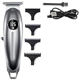 EOYLMIRL Pro Hair Clipper Professional Full Metal Trimmer for Men Lithium Electric Rechargeable Beard LCD Display Haircut Machine