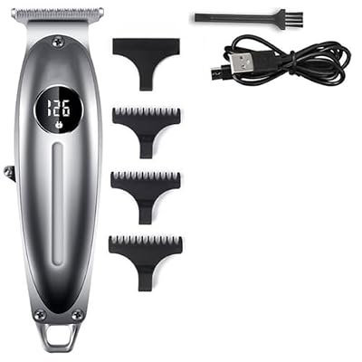 EOYLMIRL Pro Hair Clipper Professional Full Metal Trimmer for Men Lithium Electric Rechargeable Beard LCD Display Haircut Machine