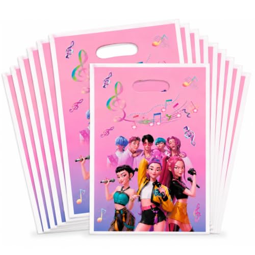 Image of Wanna Party Pink Korean Pop Inspired Goodie Bags, Pack of 10 | Small Party Favour Bags for Return Gifts, Pinata Fillers, Candies, Stickers, Stationery & Birthday Celebration Supplies