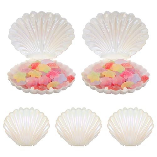 Boîtes à bijoux coquillage Ipetboom en plastique blanc premium pour présentation de cadeaux