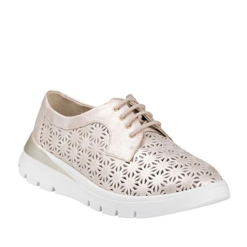 PITILLOS 11091 Zapato Calado con Cordones Mujer Oro 37