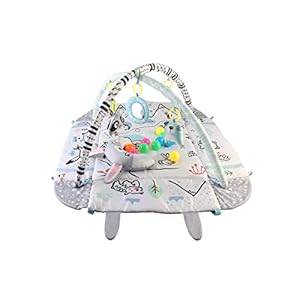 Little Bambino Baby 4 in 1 Play Mat Play Gym Activity Foldable Play Mat Includes Bag 20-Balls Tummy Play Kick Stimulate (Grey/Black/Jade Green)