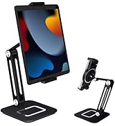 [Stable / Supports up to 15.6 inch] Tablet Stand Smartphone Stand Tablet Arm Stand iPad Stand PC Stand Side/Stake No Shaking Tabletop 360 Rotations T-Tablet, Stand Mo...