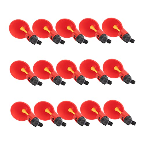 LIOOBO 15個 飲用ボウル 家禽用水用飲料カップ 鶏肉を飲む人 鳩酒飲み 水を飲む人 赤