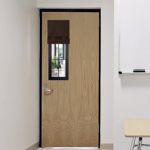 RYB HOME Sightlight French Door Curtains, Privacy Half Window Curtains Thermal Insulate Covering for Patio/Glass/Front Door, 12 inch x 40 inches, Brown, 1 Panel