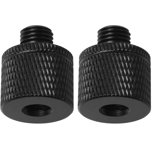 LUORNG 2PCS Head Camera Tripod Adapter Screws 1/4 Female to M8 Male Projector Adapter Screws 0.63x0.79 inch For Microphone Stands Camera Stands Recorder Stands Black
