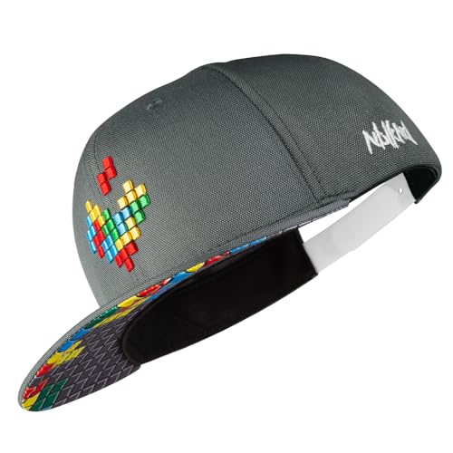 Nebelkind Snapback-Cap-Herren Damen Pixel One Grau, Einheitsgröße OneSize, Größenverstellbar,...