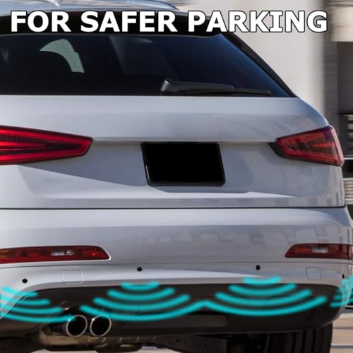 Image of Car Reverse Parking Sensor Set of 4 Black Sensors with LED Display Buzzer and Control Box Radar Beep Sound Alert Auto Object Detector For Tata Evision