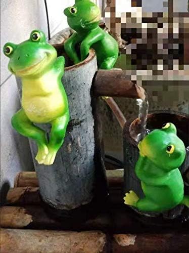 Landor LD232GFFH5 Set Of 3 Cute Frog Figurines Hanging Animal Statue,Resin Pot Climbing Sculpture Outdoor Statues Ornaments Décor thumb #3
