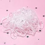 1000-Pack Elastic Hair Ties Non-slip Rubber Hair Bands for Girls, Clear - Image 2