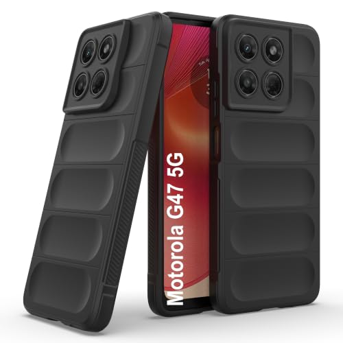 Image of Zapcase Back Case Cover for Motorola G47 5G | Compatible for Motorola G47 5G Back Cover | Liquid Silicon Magic Case with Camera Protection | Black