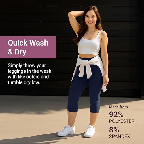 image for SATINA High Waisted Capri Leggings for Women - Leggings for Women Plus