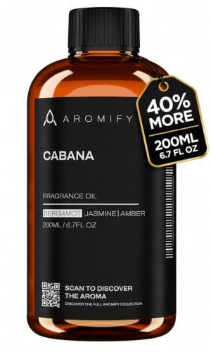 Aromify Cabana Fragrance Oil for Diffuser Luxury Hotel Scent with Bergamot Jasmine & Amber Fragrance Oil for Aromatherapy & Home Fragrance Cold Air Diffuser Oil for Home & Spa 200ML (6.7 FL OZ)