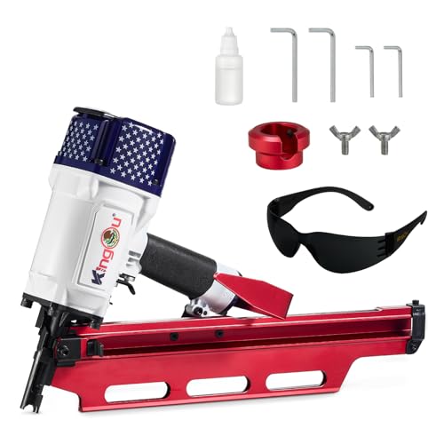 Image of KingOu American Style NR2183 21 Degree Aluminum Magazine Framing Nailer, Pneumatic Framing nail gun, 2-Inch up to 3-1 /4-Inch Plastic Collated Full Head Framing Nails, Framing, Wooden House Building