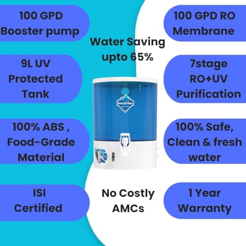 Image of aquaultra 7 Stage water purifier filter for home | 9L Transparent Tank | RO+UV+UF | Mineral-Rich | 1 Year Warranty | No Costly AMC | Low Water Wastage | upto 16 LPH Flow | With All-in-1 Kit