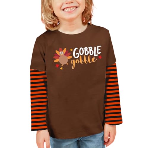 Image of Remimi Unisex Kids Christmas Long Sleeve Shirt Xmas Print Stripe Shirts 2-12 Years