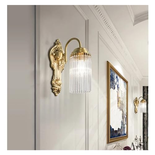 Aplique de cristal de lujo francés en bronce dorado para iluminar pasillos y salones elegantes 1