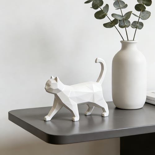 Figura Decorativa Estatua Gato Geométrico en Resina miniatura 6