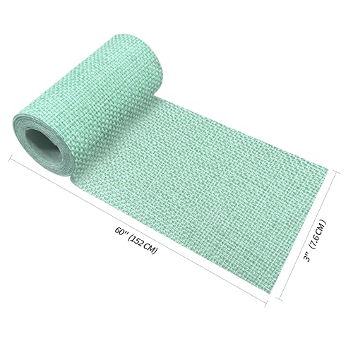 Image of KING MOUNTAIN Linen Fabric Iron-on Repair Patch, Inside&Outside Fabric Repair Patch, 3 inchx60 inch with Backing Glue Linen Repair Decorative Patch kit (Mint Green)