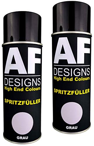 Alex Flittner Designs 2X Spritzfüller Spritzspachtel Spraydose grau Dickschicht Füller Autolack Grundierung Filler Primer Haftgrund