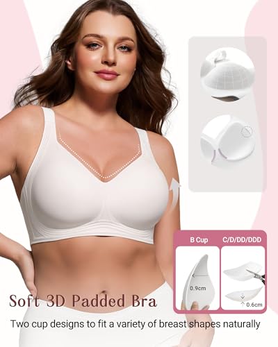 As Fairy Full Coverage Wireless Plus Size Seamless Bralette (Various Colors/Sizes) - image 3