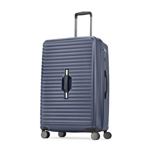 Image of Skybags Plastic Spinner Trunk Check-in Trolley Bag, 78cm | Large Hardsided Luggage with Smooth 8-Wheel & TSA Lock | Suitcase for Travel | 5-Year International Warranty (Navy)