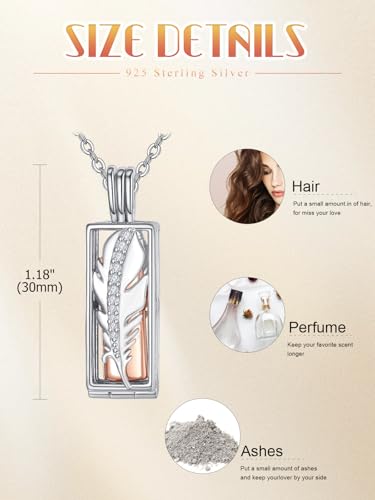 Customized Urn Necklaces for Ashes for Men Women 925 Sterling Silver Cross Necklace for Human Pets Ashes Cremation Memorial Jewelry for Keepsake3