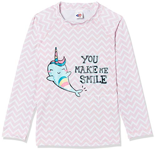 Camiseta Praia Manga Longa Unibaleia, Tip Top, Kids Menina, Rosa Claro, 8