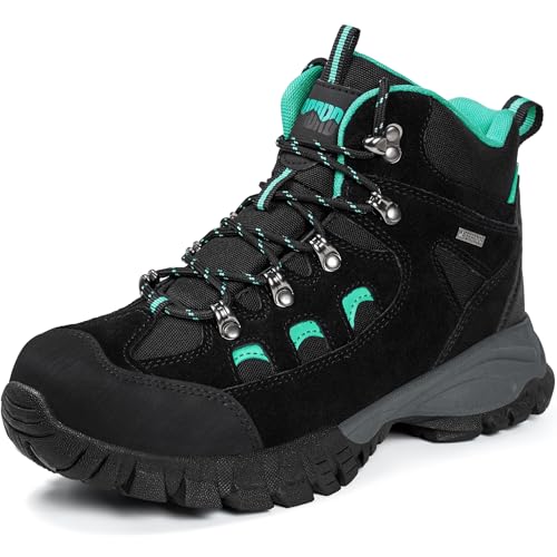 R CORD Waterproof Outdoor Hiking Boots Women Durable Comfortable Hiking Boots for Muddy Trails and All-Day Wear Black Size 8