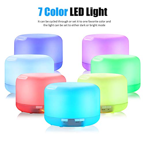 Ultrasonic Cool Mist Humidifier,Portable Small Humidifiers For Bedroom Home Office Travel Kids Baby Room,Aroma Essential Oil Diffuser 7 Color Night Light With High Low Mist Output,Timer,Auto Shut Off #TOP3