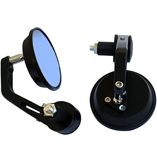 MotorToGo Black Round Bar End Mirrors for 2012 Honda CBF600