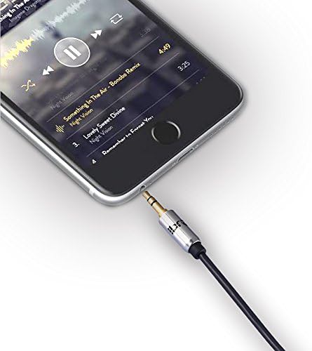 IBRA 3 Feet 3.5mm Auxiliary Audio Cable AUX Cable for Headphones, iPods, iPhones, iPads, Home/Car Stereos and More (Black Wired)