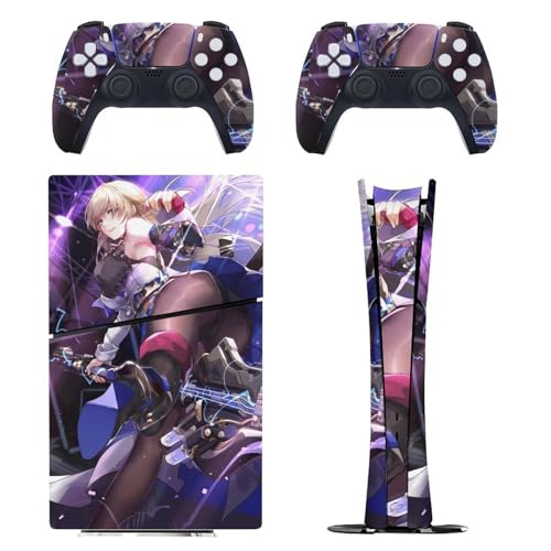 PS5 Slim �p �X�L���V�[�� �����A�j���� ���� �Z�[�o�� �{�̂ƃQ�[���R���g���[���[�ɑΉ�����X�e�b�J�[ �y�����݌v �f�W�^���E�G�f�B�V������p�z ���^�V�[�� �{�̕ی� �X���� �A�N�Z�T���[ �w��/��/����/�ق���h�~ ��G��/�U�M�ǂ� ���� ��