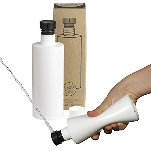 CuloClean Portable Bidet for Toilet or Travel (Black). Handheld Spray for Men and Women. Bath Essentials (CuloClean + Bottle, 1pcs)
