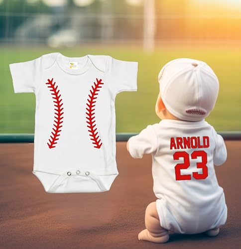 Baby Bodysuit - Baseball Custom Personalized Double Sided Jersey Name and Number4