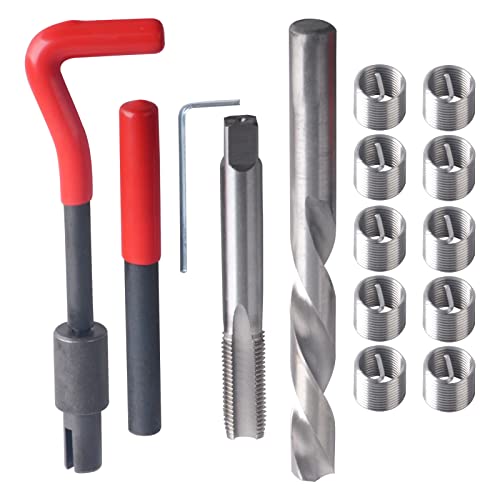 DAYUAN Kit de réparation de Filetage M14 x 1,50 mm, Outils de réparation de Filetage hélicoïdal, kit d'insertion de Fil, Ensemble d'outils à Main...