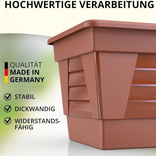Plastard Blumenkasten 60 cm Terrakotta, Pflanzkasten, Balkonkasten – Ansicht 2