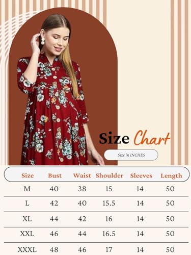 Image of MomToBe Women's Rayon Maternity Dress /Pregnancy Dress /Easy Breast Feeding /Breastfeeding Dress /Western Dress with Zippers for Nursing Pre and Post Pregnancy