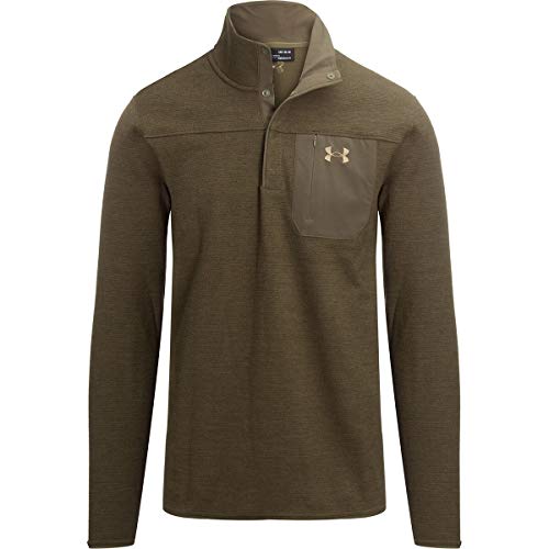 Under Armour Men's Standard Specialist Henley Grid T-Shirt, Marine Od Green (390)/Bayou, X-Large